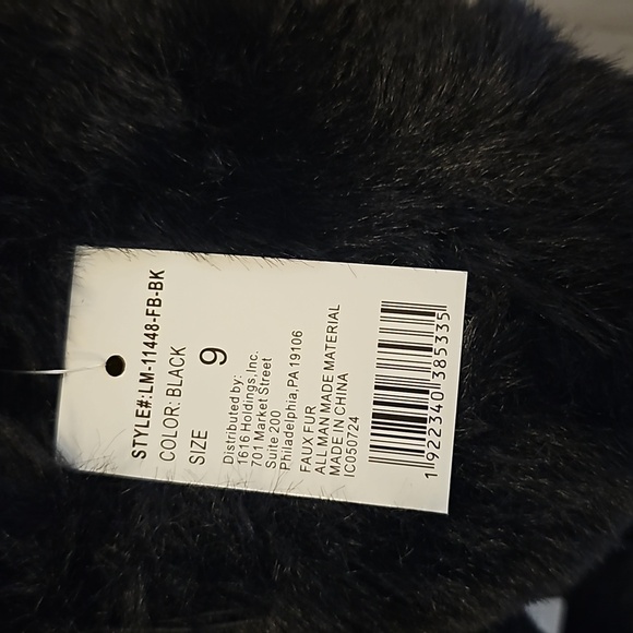 NWT Soul Mates Faux Fur Slippers. SIZE 9. Black - Picture 9 of 9
